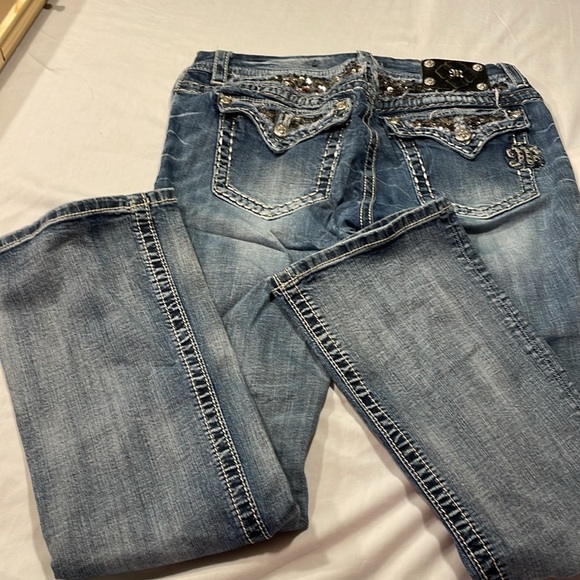 MissMe Boot Cut Jeans JE8033BR Size 31 - Picture 2 of 8